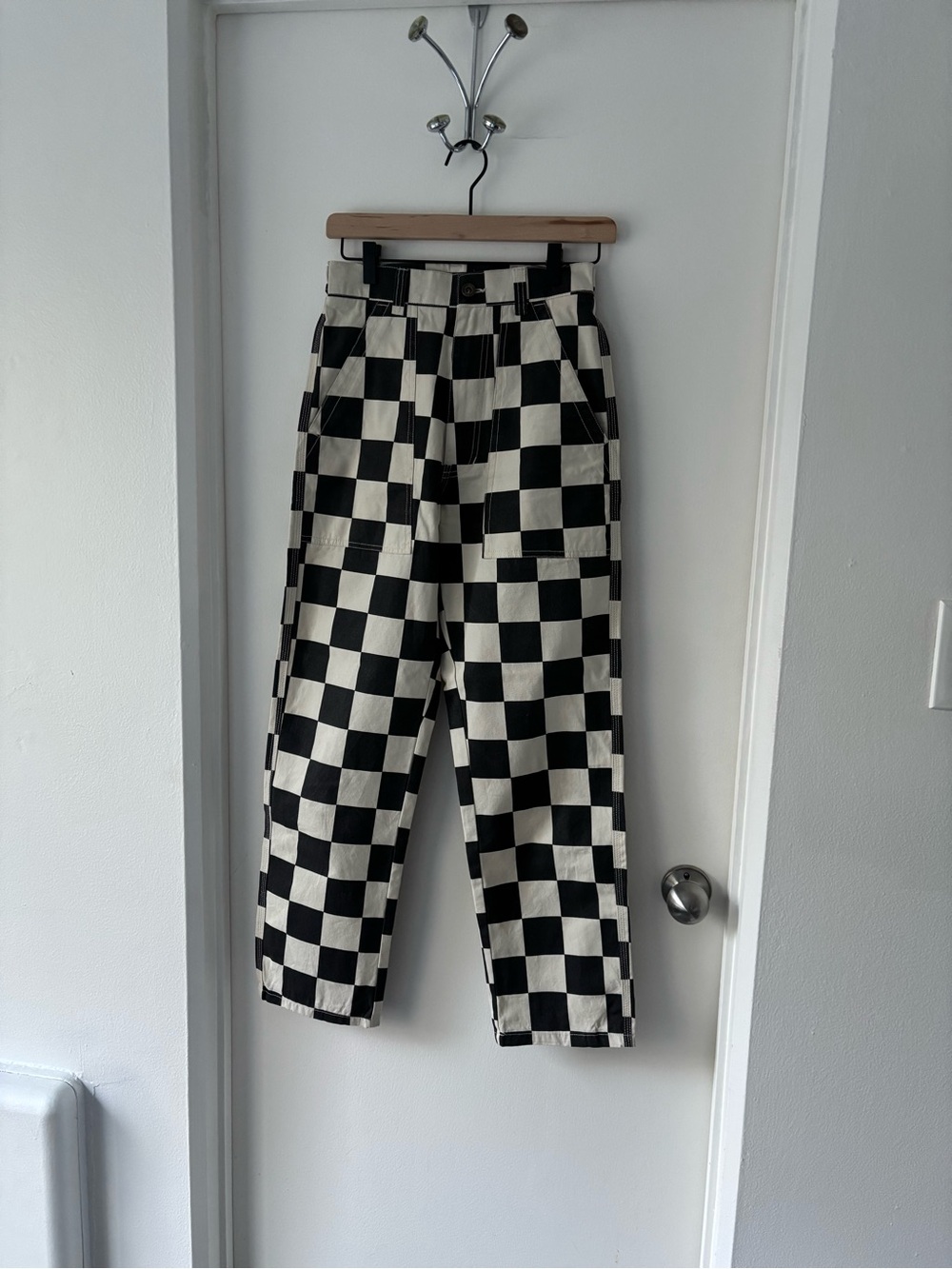 P&Co Black & White Checkered Utility Pants